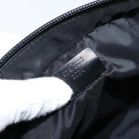 GUCCI Clutch Bag Nylon Leather Black Silver - Picture 13 of 15